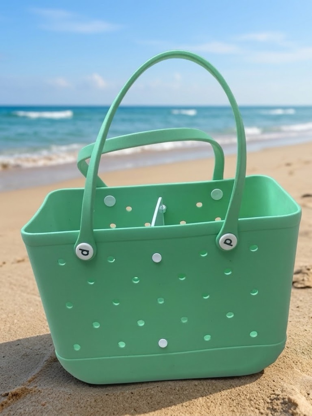Original Large Bogg Bag Mint Green Beach Tote Divider Insert EVA Waterproof